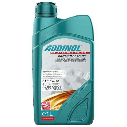 ADDINOL PREMIUM 020 C6 SAE 0W-20 1L, фото 1