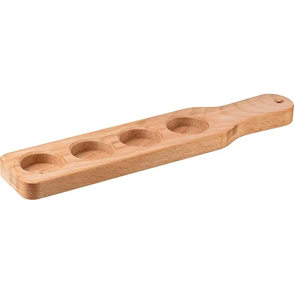 Доска для подачи «Шот Холдер» на 4 стопки дерево D=43,L=360,B=75мм св.бежев., фото 1