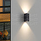 Led светильник двухсторонний квадратный COB 12w 3000K. Настенный архитектурный светильник для фасада 12 Вт., фото 5