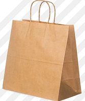 Пакет 330*180*345 КРАФТ бурый с кручеными ручками, 200 шт в кор