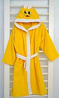 Халат детский махровый с капюшоном для мальчиков и девочек. Турция
