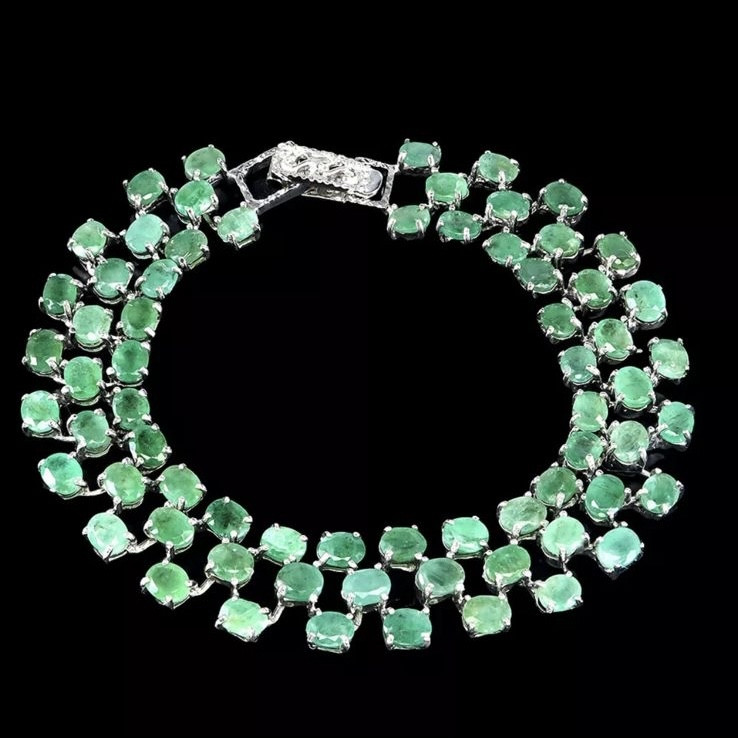 Шикарный браслет с натуральными Изумрудами, фото 1