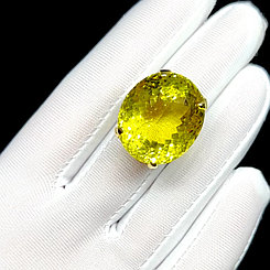 Кольцо с натуральным greenish Цитрином 36 карат