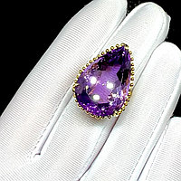 Кольцо с натуральным Аметистом. эксклюзив
