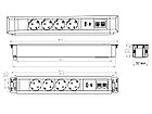 Shelbi SDO4-MULT10-B Настольный блок, 4 розетки 220B, 1 USB, 1 Type-C, RJ45-2, чёрный, фото 3