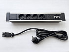 Shelbi SDO4-MULT10-B Настольный блок, 4 розетки 220B, 1 USB, 1 Type-C, RJ45-2, чёрный, фото 6