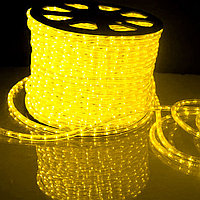 Дюралайт круглый 2-х жильный. 8 мм.18 диодов на метр. Желтый