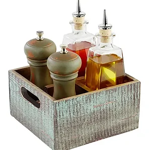 Ящик для подачи дерево ,H=10,L=17,B=17см бирюз.