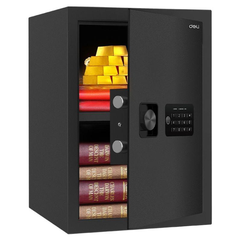 Сейф DELI "ET535" электронный замок + ключ, 350х330х500 мм, 16,5 кг, черный, фото 1