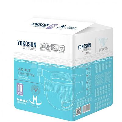 Подгузники YokoSun для взрослых M 10 (объем 75-112 см)