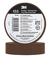 Изолента 3M Temflex 155, ПВХ-лента, 19mm x 20m коричневая, универсальная изоляционная лента