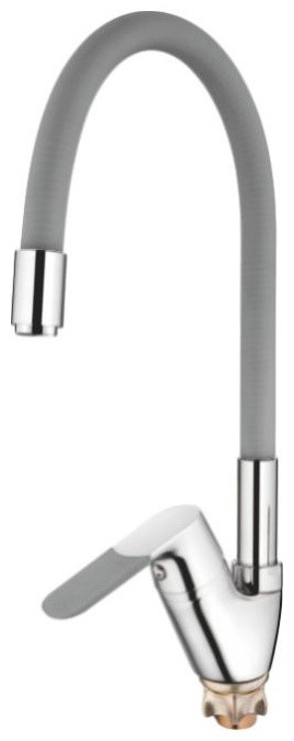 Смеситель для кухни (мойки) Casela CL55953-9 цвет серый, хром, однозахватный с гибким изливом