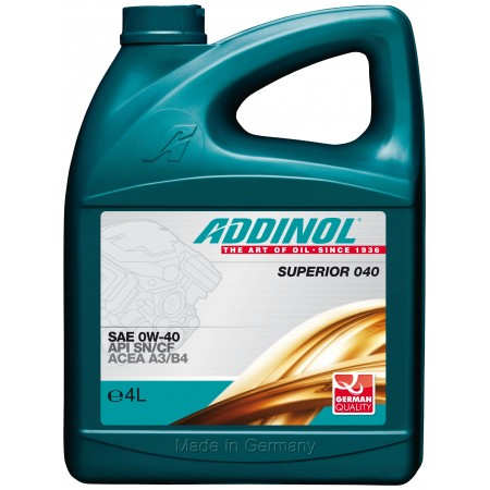 ADDINOL SUPERIOR 040 SAE 0W-40 4L, фото 1