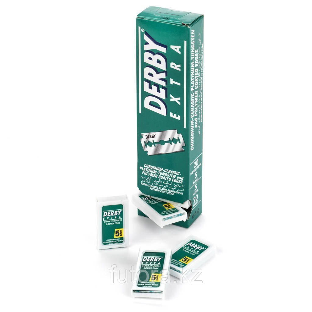 Лезвия для бритья двухсторонние "Derby Extra", для классических "Т-образных" бритв, фото 1