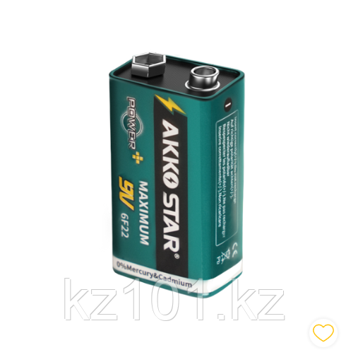 Цинково-хлоридная батарейка AKKO STAR AK04224, 9V