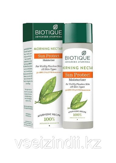 Лосьон для лица Утренний нектар с защитой от солнца 30+, 120 мл, Biotique Bio Morning Nectar Sunscreen
