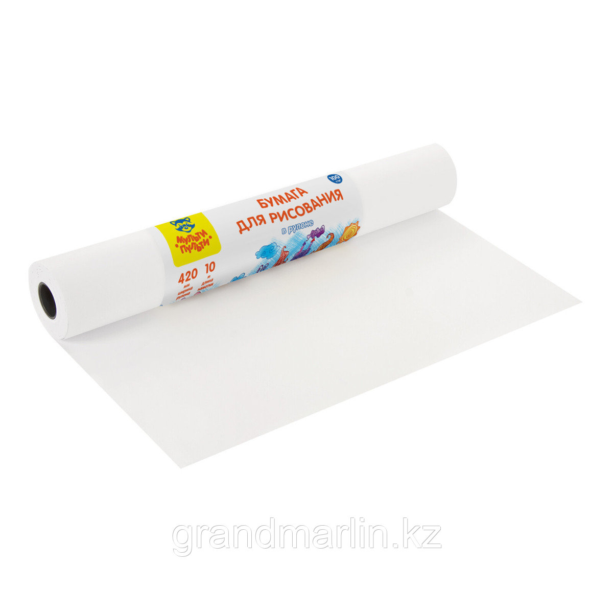Бумага для рисования 42*1000см, Мульти-Пульти, в рулоне, 100г/м3, фото 1