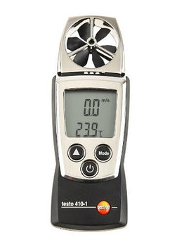 Testo 410-1 — профессиональный анемометр с крыльчаткой для измерения скорости и температуры. В реестре СИ РК.