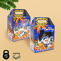 Подарочная новогодняя упаковка "Жаңа жылыңызбен С новым годом" картонная с блистерным окошком складная