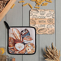 Набор кухонный Доляна Cook with love: прихватка, подставка под горячее (9088571)