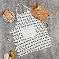 Фартук Экономь и Я Клетка.цвет светло-серый 56*70±4см, 100% хл, рогожка (9446174)