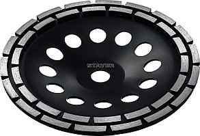 STAYER 180 мм, алмазная, двухрядная, сегментная, шлифовальная чашка Double 33381-180_z02