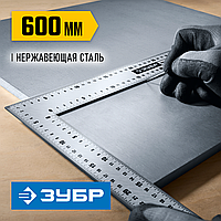ЗУБР  УПН-60, 600 х 400 мм, нержавеющий плотницкий угольник, Профессионал (3434-61_z02)