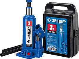ЗУБР 3 т, 192-374 мм, домкрат бутылочный гидравлический в кейсе 43060-3-K_z01 Профессионал
