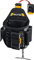 KRAFTOOL  KP-13E с быстросъёмным креплением FastClip, 13 карманов и петель, 280х200 мм, поясная сумка (38772)
