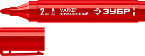 ЗУБР  МП-300 2 мм, заостренный, красный, перманентный маркер, Профессионал (06322-3)