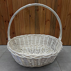 Огромнейшая Белая Плетенная Подарочная Корзина "Shrek" для фруктов, шампанского, конфет. Размер 58. Корзины.