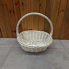 Средняя Белая Плетенная Подарочная Корзина для фруктов, шампанского, конфет. Размер 40*31*14*39 см. Корзины.