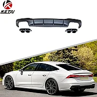 Диффузор заднего бампера на Audi A7 (C8) 2018-по н.в стиль S7 (для S-Line)