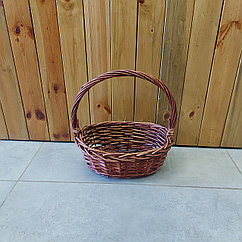 Маленькая Плетенная подарочная Коричневая корзина для конфет, сухофруктов. Размер 28 см. Корзины из лозы.