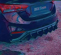 Диффузор заднего бампера "BSM Team" (АБС-пластик) для Hyundai Accent (2017-2020)