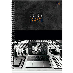 Тетрадь 100л., А4 клетка на гребне BG "Офисный стиль", глянцевая ламинация, твердая обложка