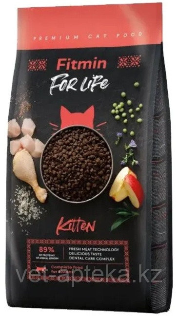 Корм Fitmin For Life Kitten для котят курица 1 кг