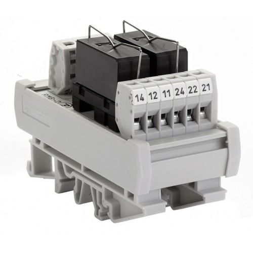 Релейный модуль двойной RMG 2-2 (24V AC-DC, 2 C-O, 5 A.) (упак 1 шт)