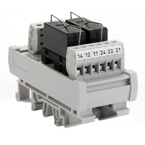 Релейный модуль двойной RMG 2-4 (24V AC-DC, 2 C-O, 5 A.) (упак 1 шт), фото 1