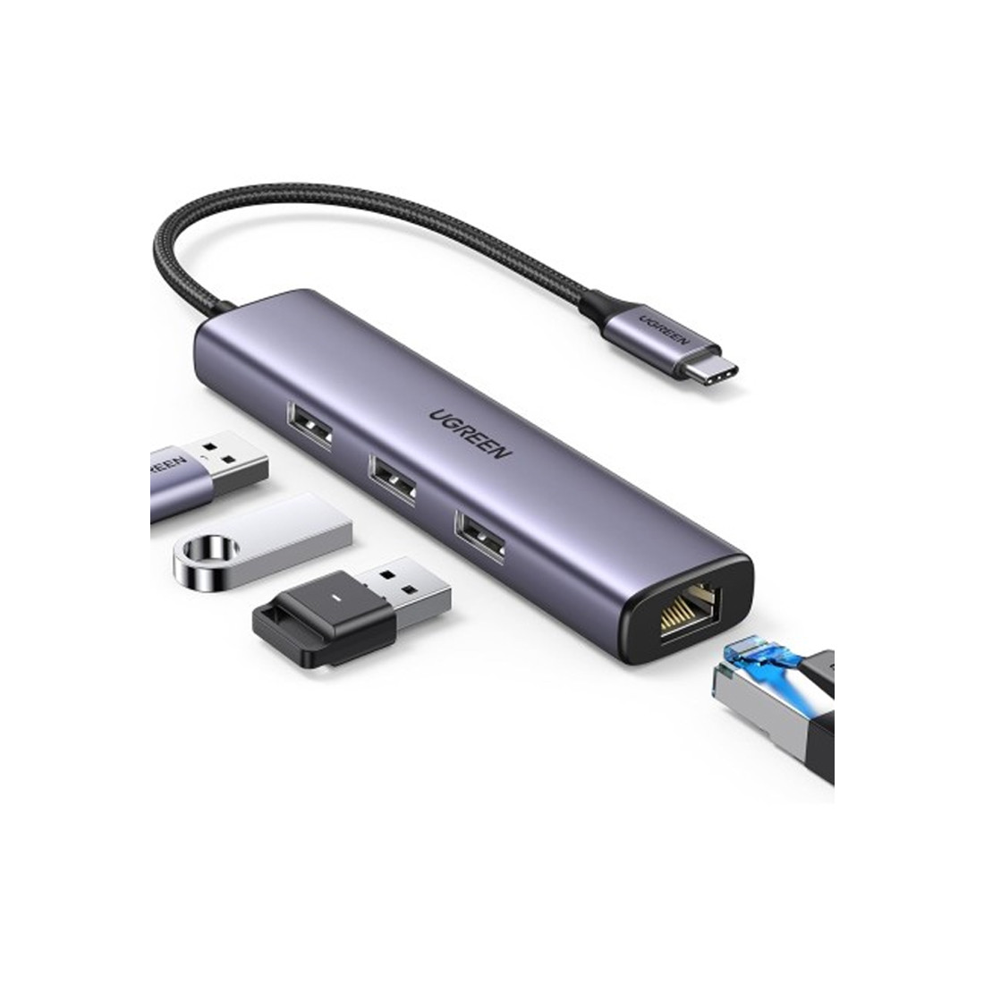 Мультифункциональный адаптер Ugreen CM475/60600 Type-C 4 в 1 Серый, фото 1