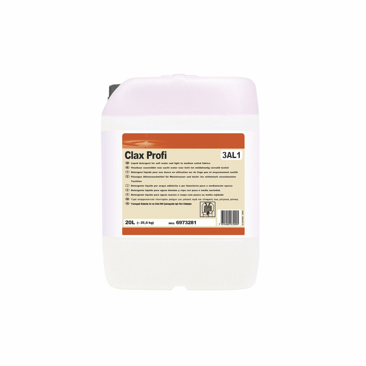 Diversey CLAX PROFI (3AL1) 25.6 kg малопенящийся жидкий порошок для основной стирки, фото 1