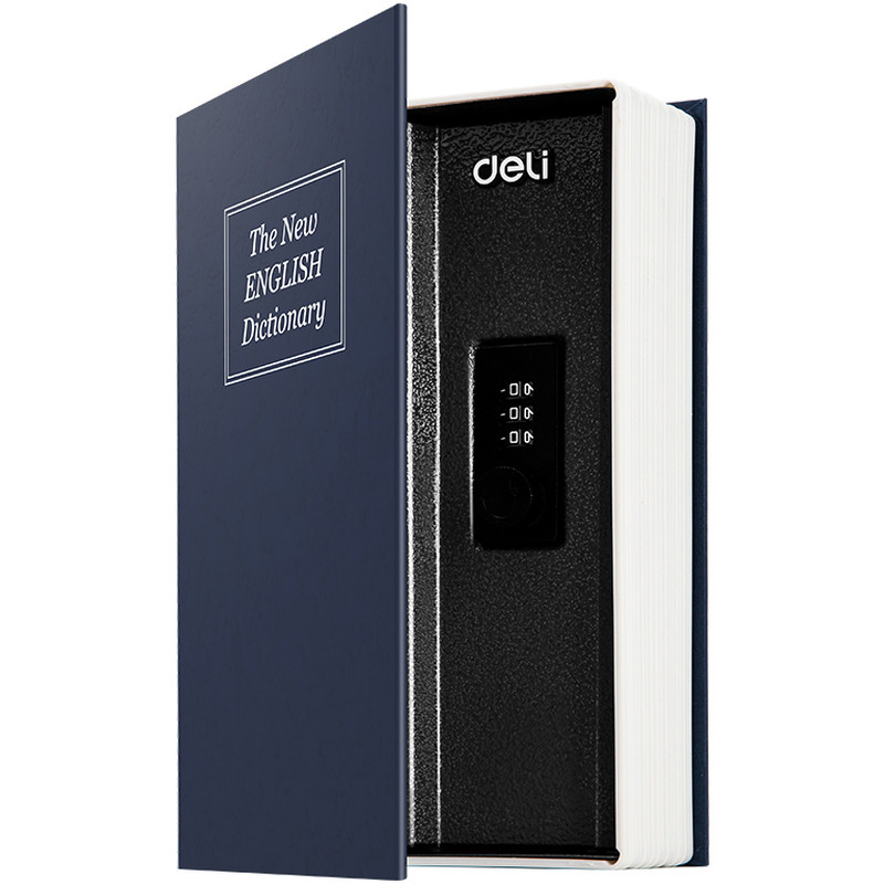Сейф-книга DELI "ET640" замок ключ, 180х115х55 мм, 0.449 кг, синий