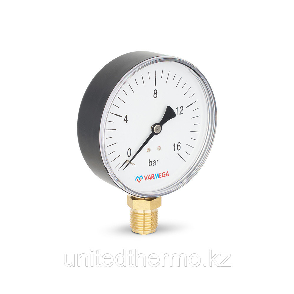 Манометр 100 мм, 16 бар, 1/2"  радиальные