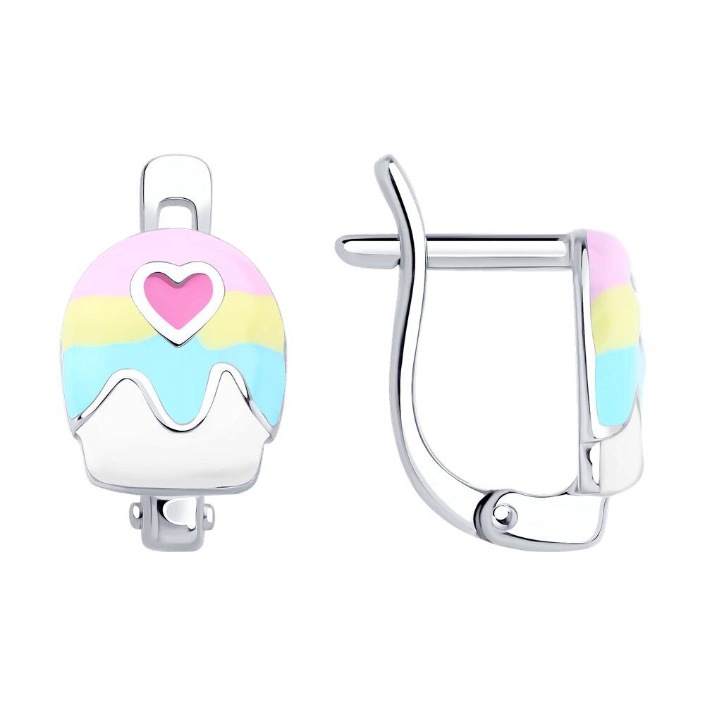 Серьги из серебра с эмалью 94-120-02193-1, фото 1