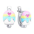 Серьги из серебра с эмалью 94-120-02193-1, фото 2