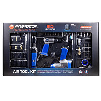 Forsage Набор инстр. с аксессуарами50пр(гайковерт-1/2'',320н/м,пневмозач.маш.-6мм, 25000об/мин,пневмотрещ.-1