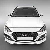 Передний бампер "Quant Romb" под ДХО для Hyundai Accent 2017-2020