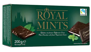 Темный шоколад  ROYAL MINTS с мятной начинкой в пластинках 200 грамм
