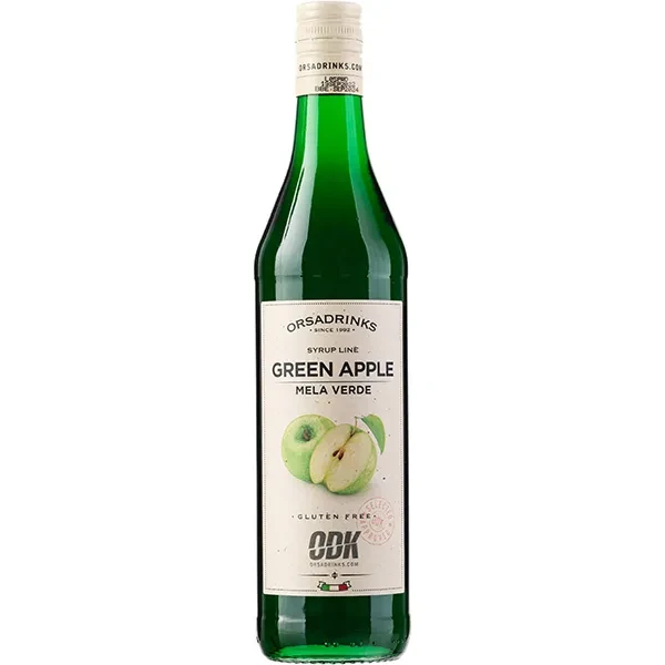 Сироп «Зеленое Яблоко» ODK стекло 0,75л D=65,H=305мм зелен., фото 1