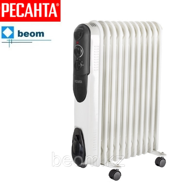 Масляный радиатор ОМПТ-12Н Ресанта (2,5 кВт | 220В | 25 м2 | 11 секций)